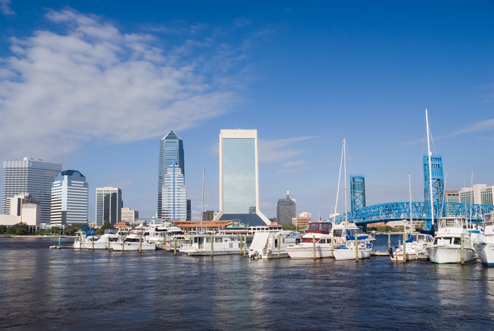 Jacksonville skyline and marina